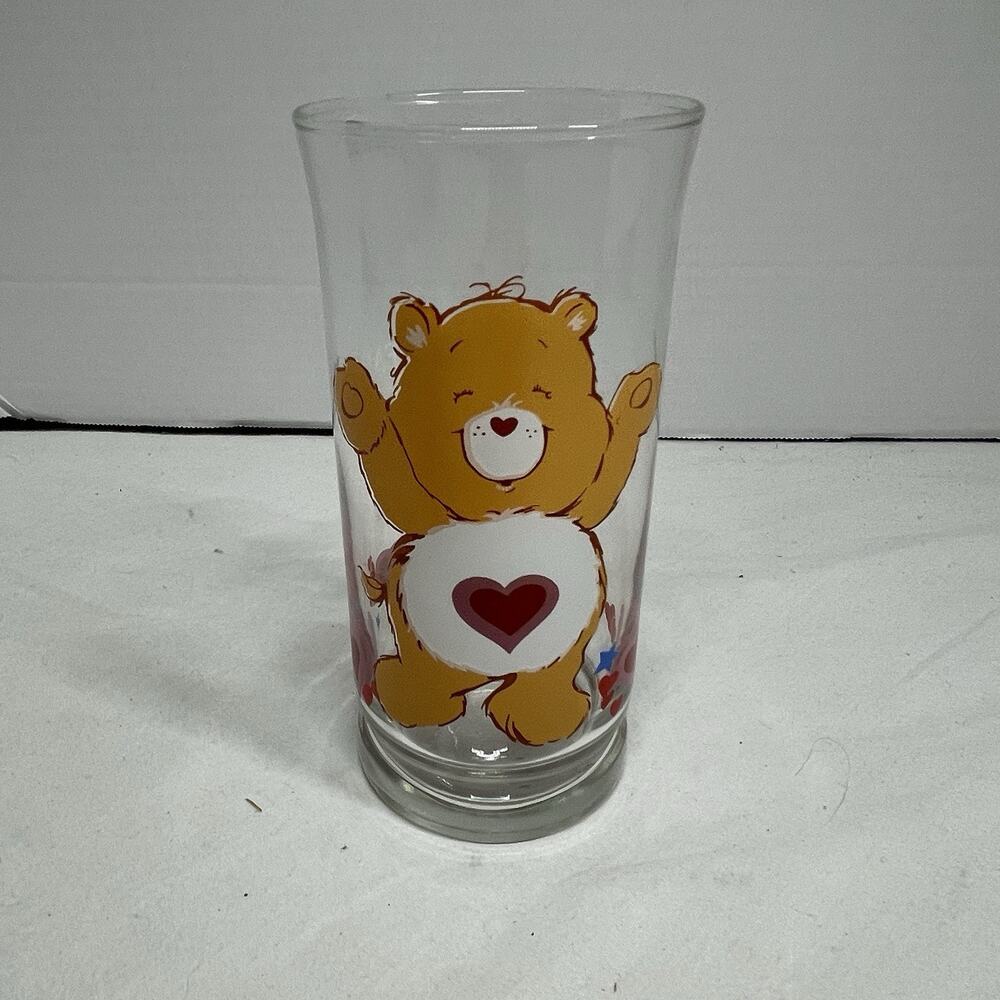 1983 vintage Care Bears Tenderheart Bear drinking glass- Pizza Hut Collectible